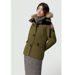CANADA GOOSE Montebello Parka 2530L Olive Green Jacket Women Size 2XS *no fur